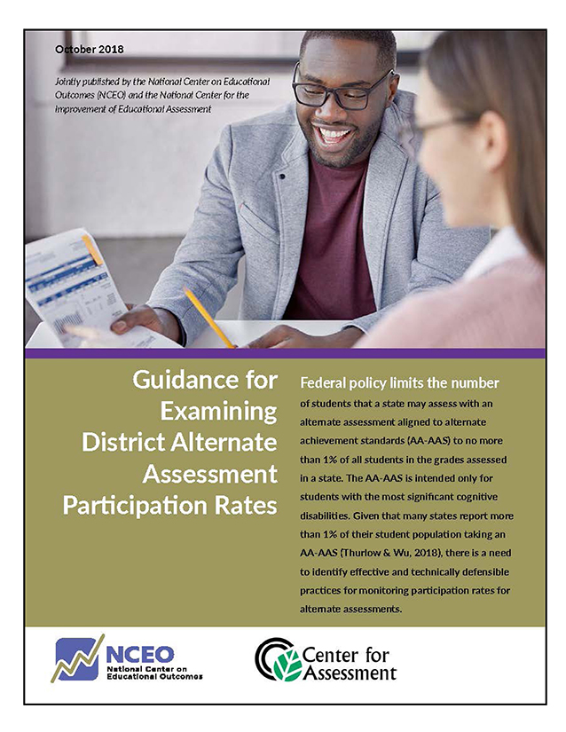Cover of "Guidance on Examining District Alternate Assessment Rates"