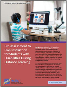 Brief on Pre-assessment to Plan Instruction for Students with Disabilities During Distance Learning